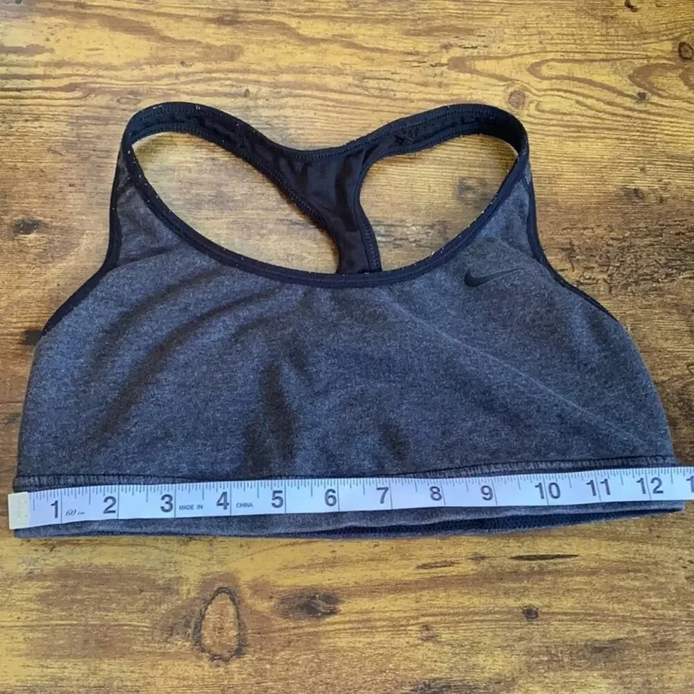 Nike Gray & Black Racerback Dri Fit Sports Bra